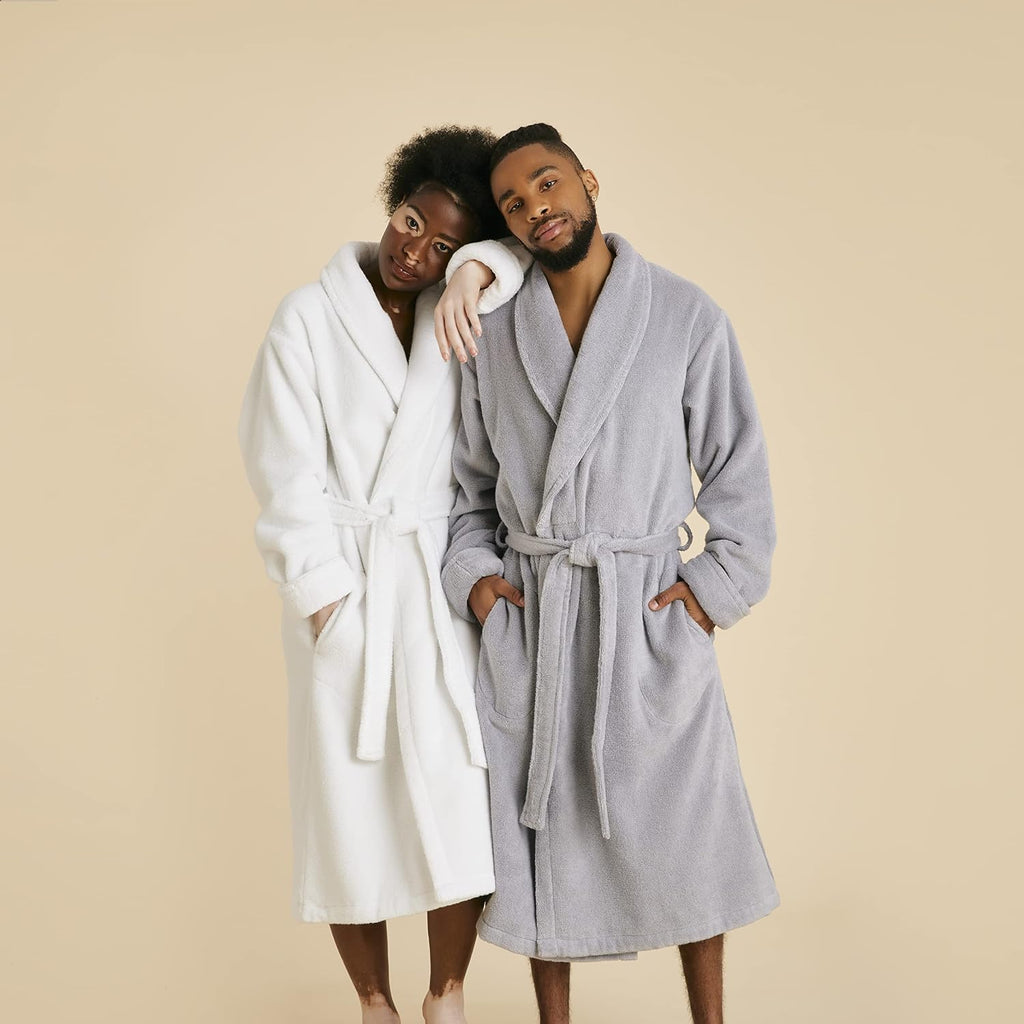 Luxury Cotton Bath Robe, OEKO-TEX Certified, Plush & Machine Washable - Premium Turkish Plush Robes