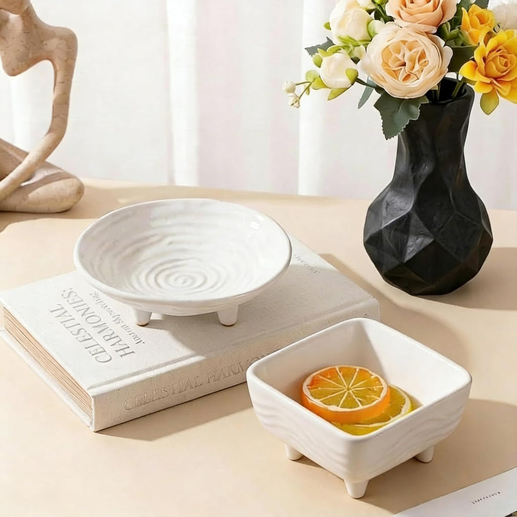 Small Decorative Bowl, 6" Ceramic Key Bowl Table, Multi-Purpose Decorative Bowls for Candy, Jewelry and Home