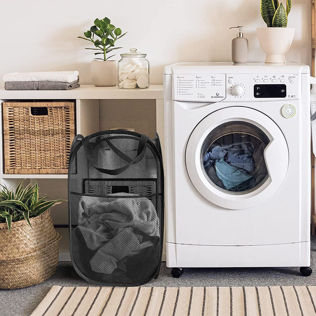 3 Pack Pop Up Laundry Hampers, Collapsible Mesh Laundry Baskets