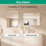 24x36 Beveled Wall Mirror Decorative, Bathroom Vanity Mirrored with 1" Beveled Edge, Shatterproof Modern Frameless