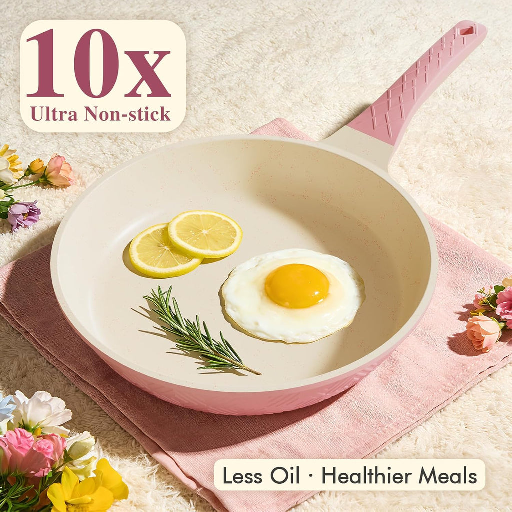 Pots and Pans Set Non Stick, 26PCS Nonstick Cookware Set, Induction Cook Ware, Includes Steamer & Silicone Utensils