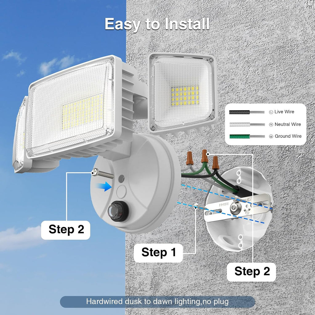 100w Dusk to Dawn Outdoor Lighting,11000LM Led Outdoor Light from Dusk Till Dawn,Super Bright Flood Light,IP66