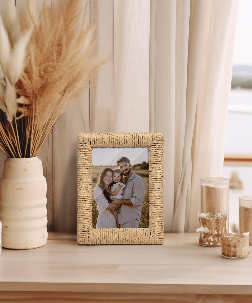 Boho 5x7 Picture Frame Rattan Photo Frame
