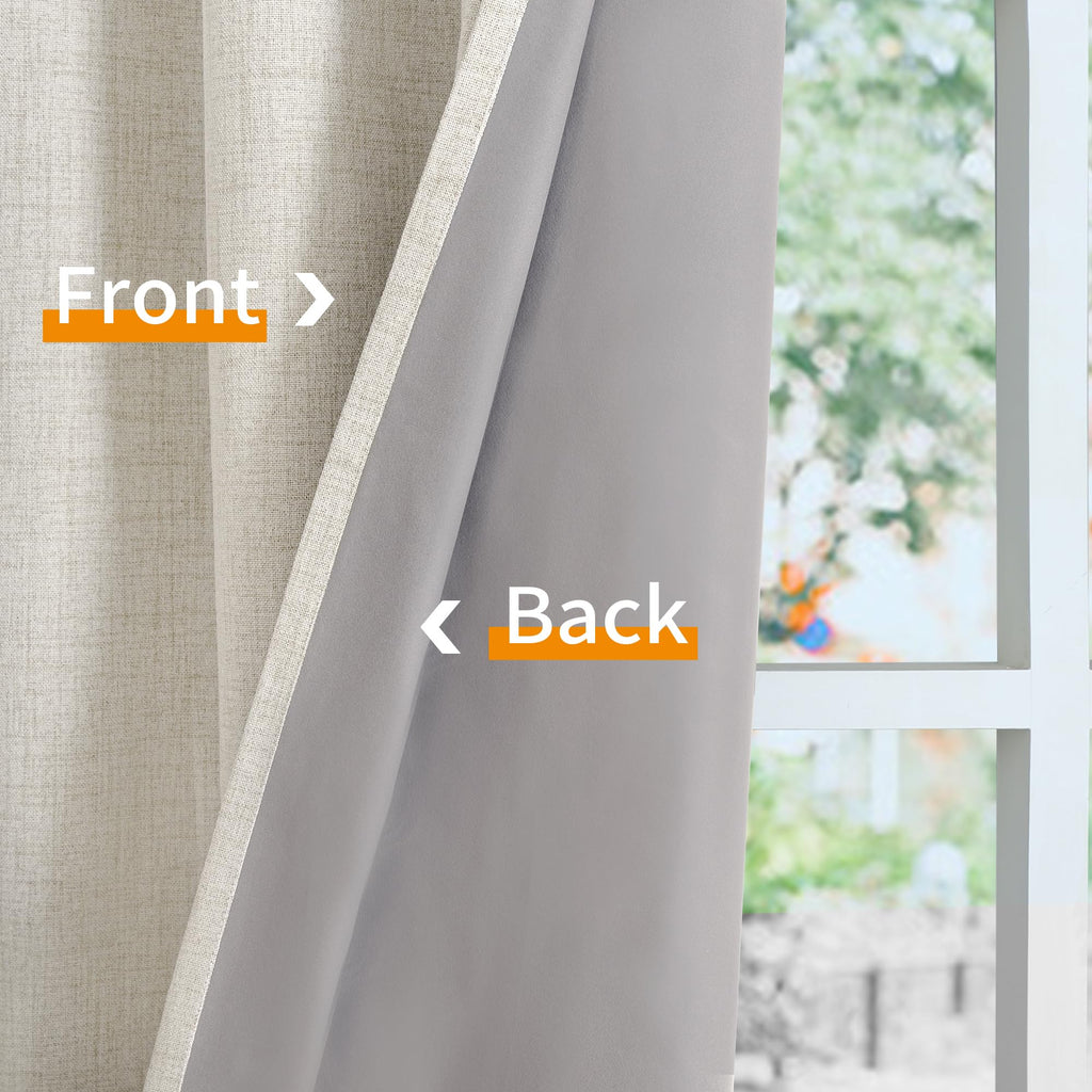 Extra Long Linen Blackout Curtains 96 Inch Length
