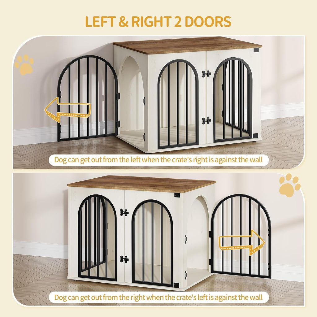31.5'' Wooden Dog Crate Furniture, Indoor Dog Kennel Dogs Cage for Small/Medium Dogs