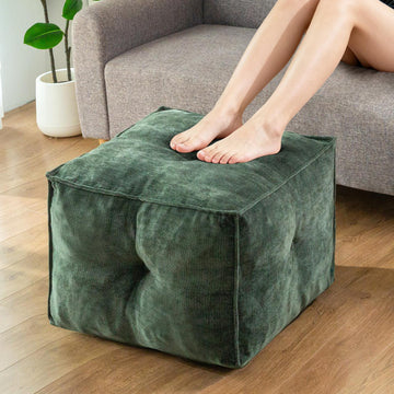 Pouf Ottoman and Foot Rest - Elevate Your Living Room Decor with Lightweight Comfort and Charm - 20 Inches Square