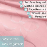 Pink Tablecloth Fabric (1PC, 60"x102"), 6ft Table Cover (8-10 Seat) - Cotton Polyester, Wrinkle Resi