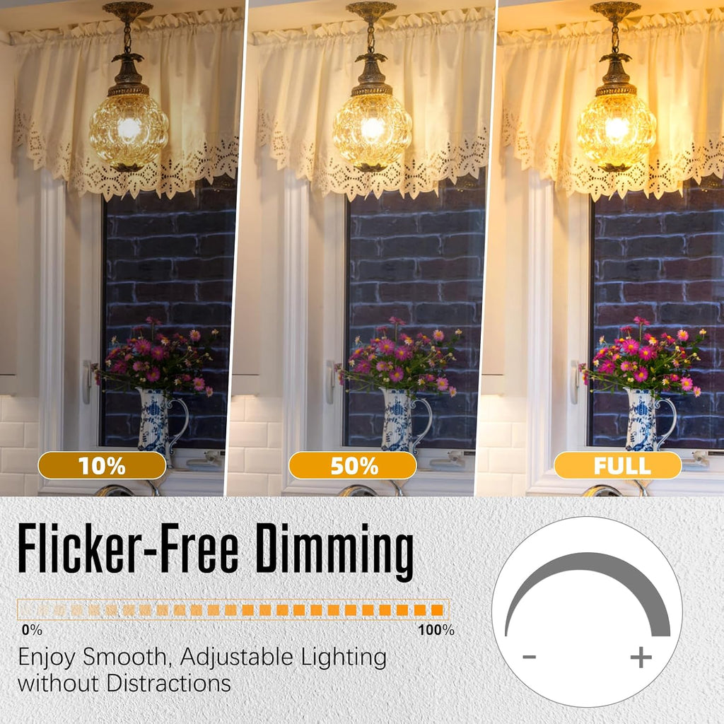 LED Edison Bulbs Dimmable, E26 Bulb 60 watt Equivalent, Soft White 2700K, ST58 Vintage Light Bulbs, 90+ CRI, 6W 600LM (10 Pack)