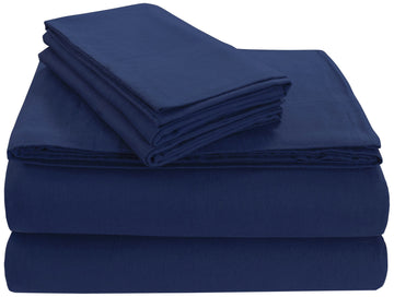 Soft Cotton Flannel Pillowcases, Dark Blue, King