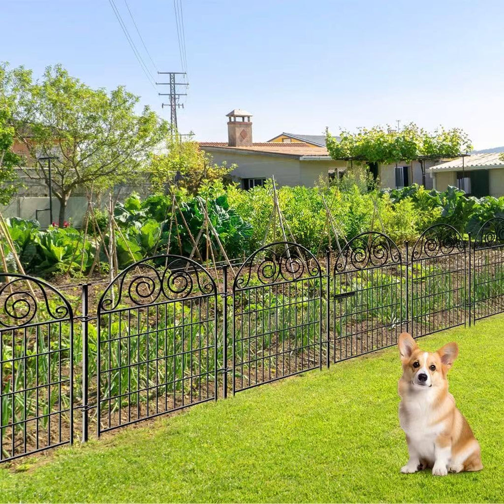 Tall Garden Fence Animal Barrier with Gate, 40 in(H) 12 Panels Garden Fences and Borders for Dogs, Dog Fence Outdoor