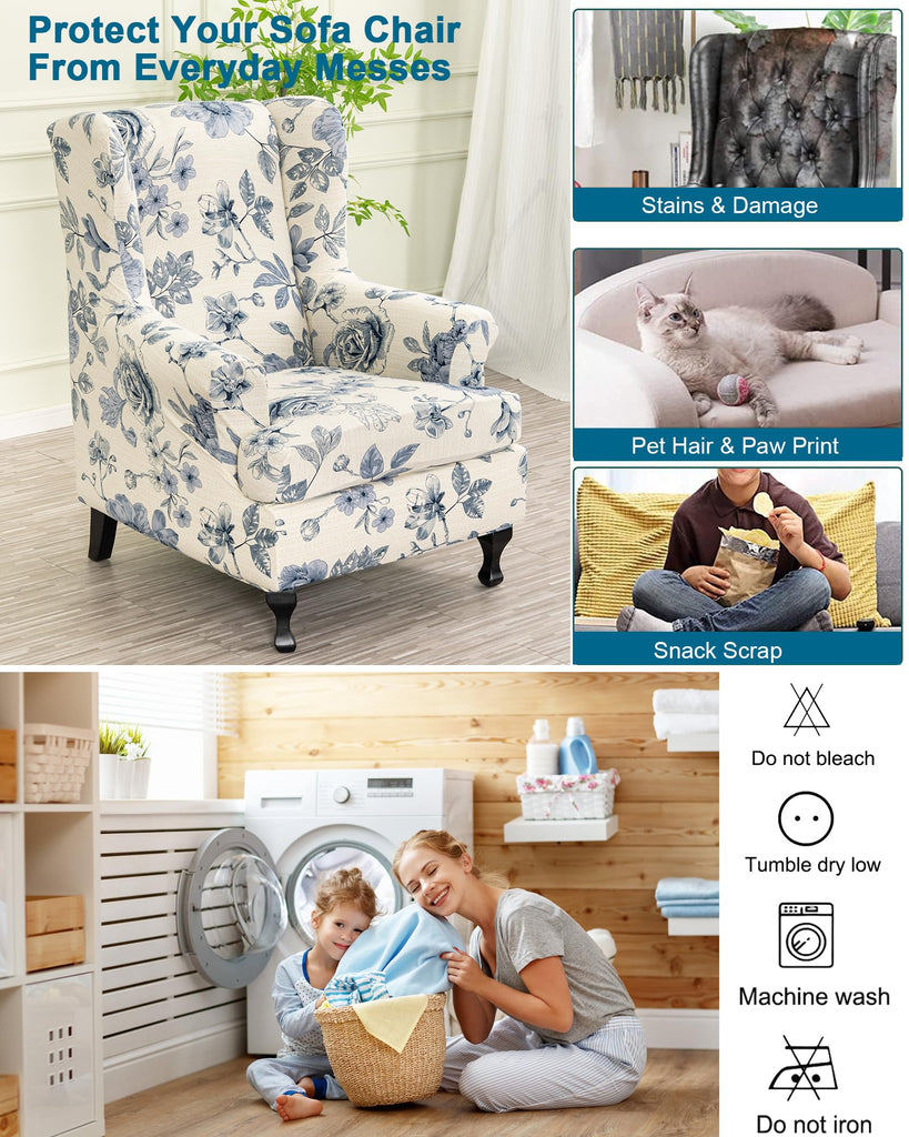 Wingback Chair Covers Stretch Armchair Slipcovers