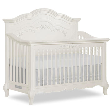 Aurora 5-in-1 Convertible Full Size Baby Crib, Ivory Lace | Wooden Nursery, 3-Position Mattress Support, Converts to