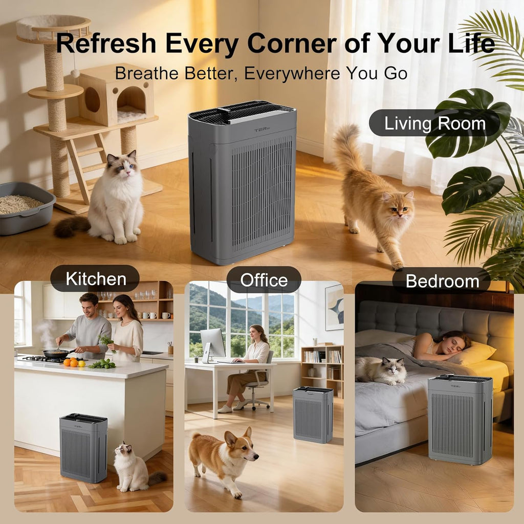 Air Purifiers for Home Large Room Up to 3000 Sq Ft with Washable Filters, H13 HEPA, Dual-Sided Air I