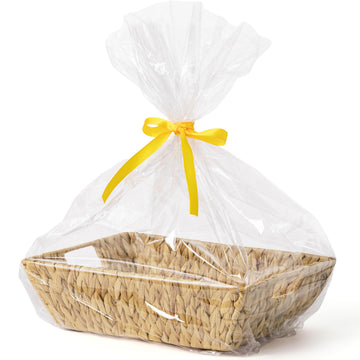 Wicker Gift Basket Water Hyacinth Basket for Gifts Empty