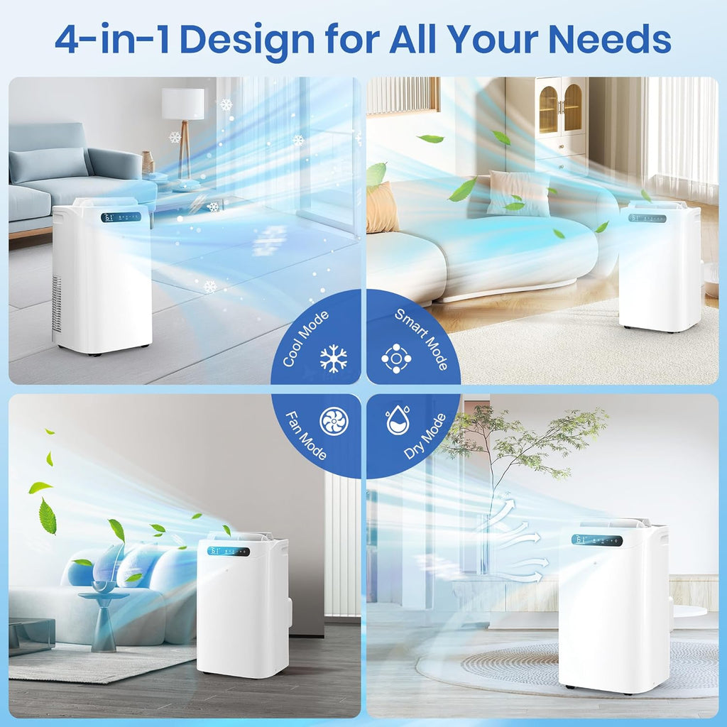 14000 BTU Portable Air Conditioners for Room Cooling up to 700 Sq. Ft, 3-IN
