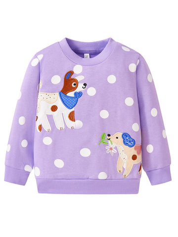 Toddler Baby Girls Cotton Sweater, Long Sleeve Crewneck Sweatshirt Pullover Kids Warm Clothing for Fall Winter