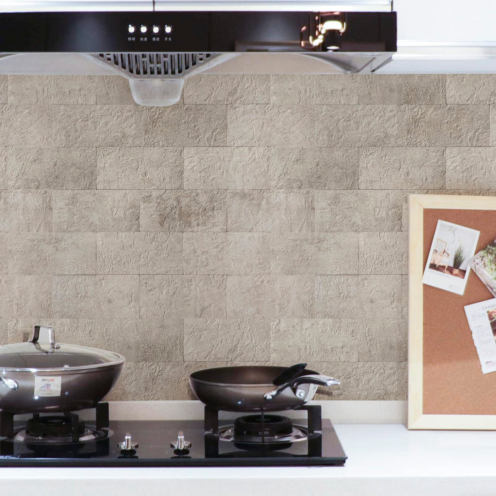 Peel and Stick Backsplash, Stick on Wall Tile, 10-Pack, Stone Beige