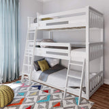 Triple Twin Bunk Bed, Solid Wood Bed Frame For Kids, No Box Spring Needed, Easy Assembly, White