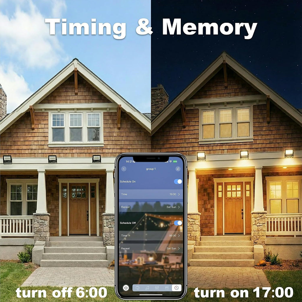LED Flood Light Outdoor,RGB Waterproof (IP66) Flood Light with APP Control,15W Outdoor Color Changing with DIY Scene