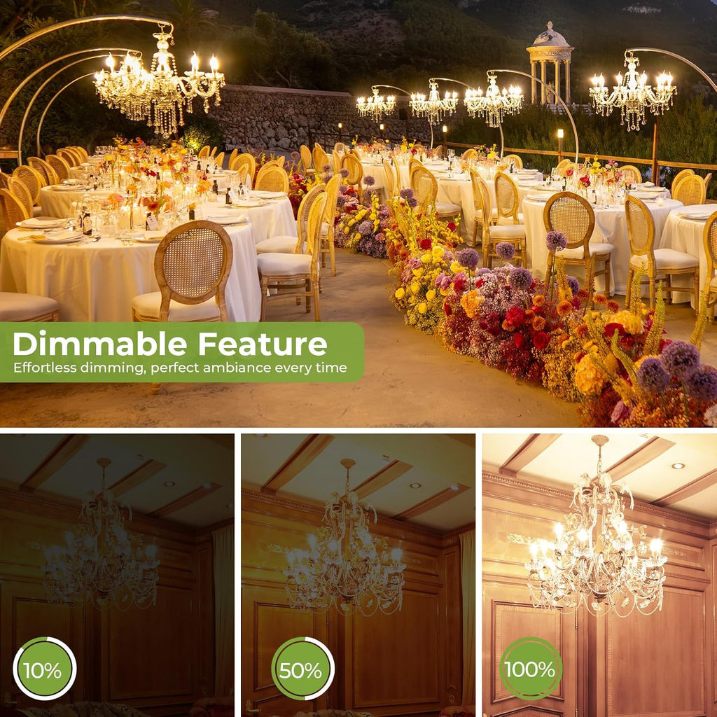 E12 LED Candelabra Bulb 60 Watt Equivalent, Dimmable Chandelier Light Bulbs 2700K Soft White, CA10 Candle Bulbs for