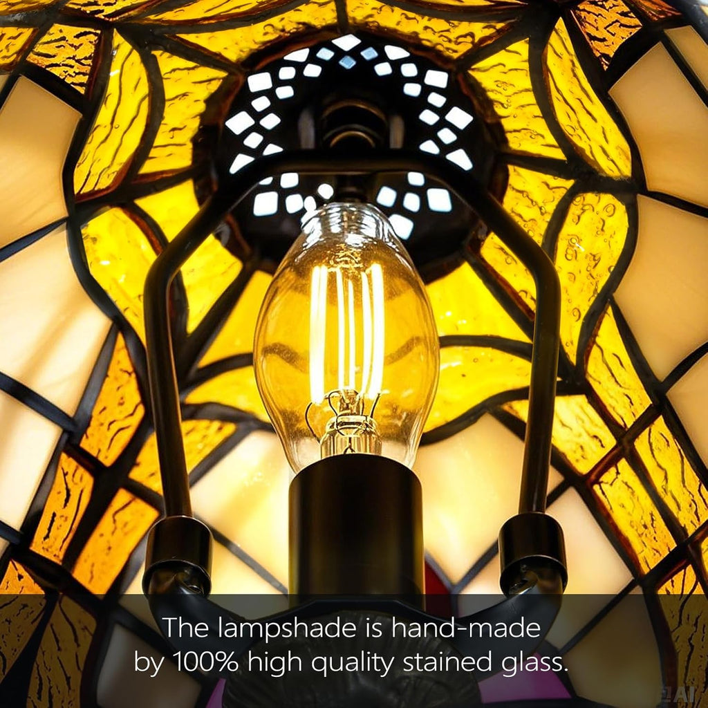 Grand 8-Inch Tiffany Style Table Lamp with E12 Bulb