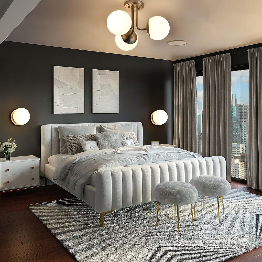 Wall Sconces, 1 Light Modern Globe Sconce in Brushed Nickel, Wall Light Bathroom Living Room & Hallway Vanity