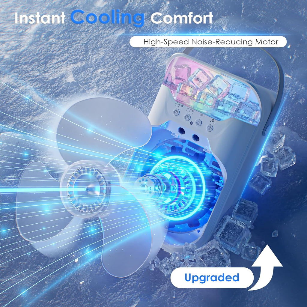 Portable Air Conditioners,4-in-1 Air Conditioner with Dual-Nozzle Spray Function,3 Fan Speeds,1-3-6 Timer,10