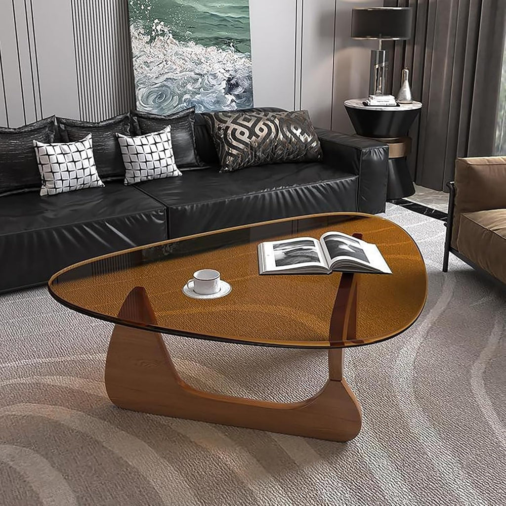 Modern Glass Coffee Table, Mid Century Small Coffee Table