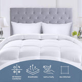 Comforters King, All Season Duvet Insert, Down Alternative Box Stitched Bed Comforter with Corner Tabs
