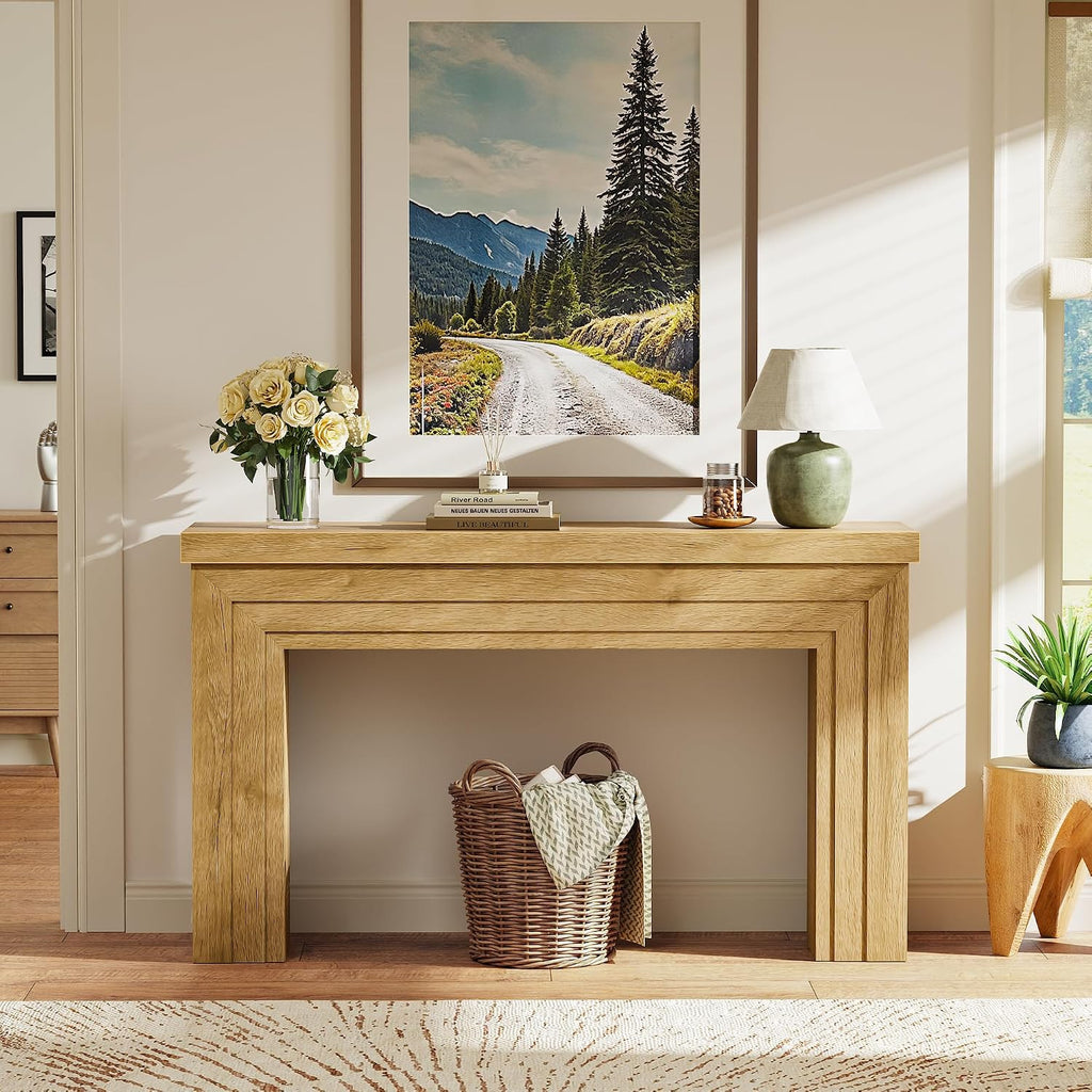 54 Inch Entryway Table, Retangular Console Table, Farmhouse Sofa Table Behind the Couch, Long for Entrance, Hallway