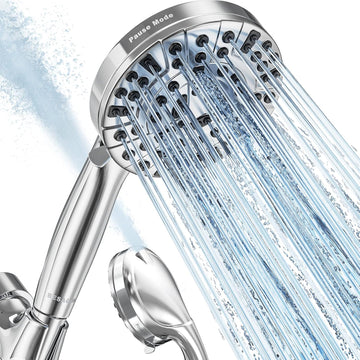 Shower Head,10 Functions High Pressure shower head with handheld, Built-in Pause Mode & Power Wash