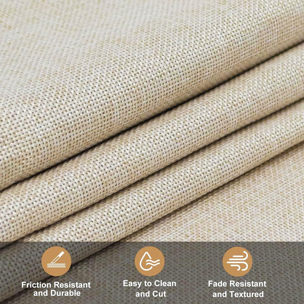 Heavy Linen Fabric 40x57 Inches, 1.2mm Thickness, Plain Solid Color Cloth for Embroidery, Clothing, Sewing - Linen