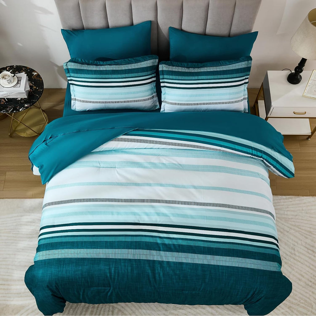 Teal Comforter Set 7 Pieces