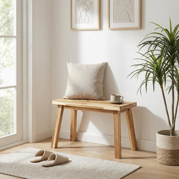 Solid Wood Bench, Make Up Bench, Bed Bench, Dining, Plant Stand - Wooden Bench Indoor (26 inches)