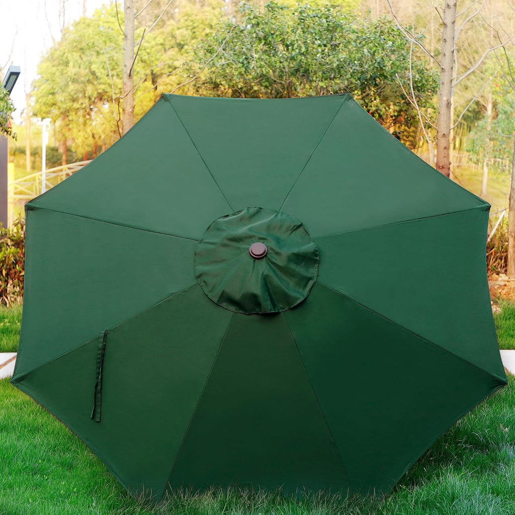 9' Outdoor Patio Umbrella, Outdoor Table Umbrella, Yard Umbrella, Market Umbrella with 8 Sturdy Ribs - Dark Green