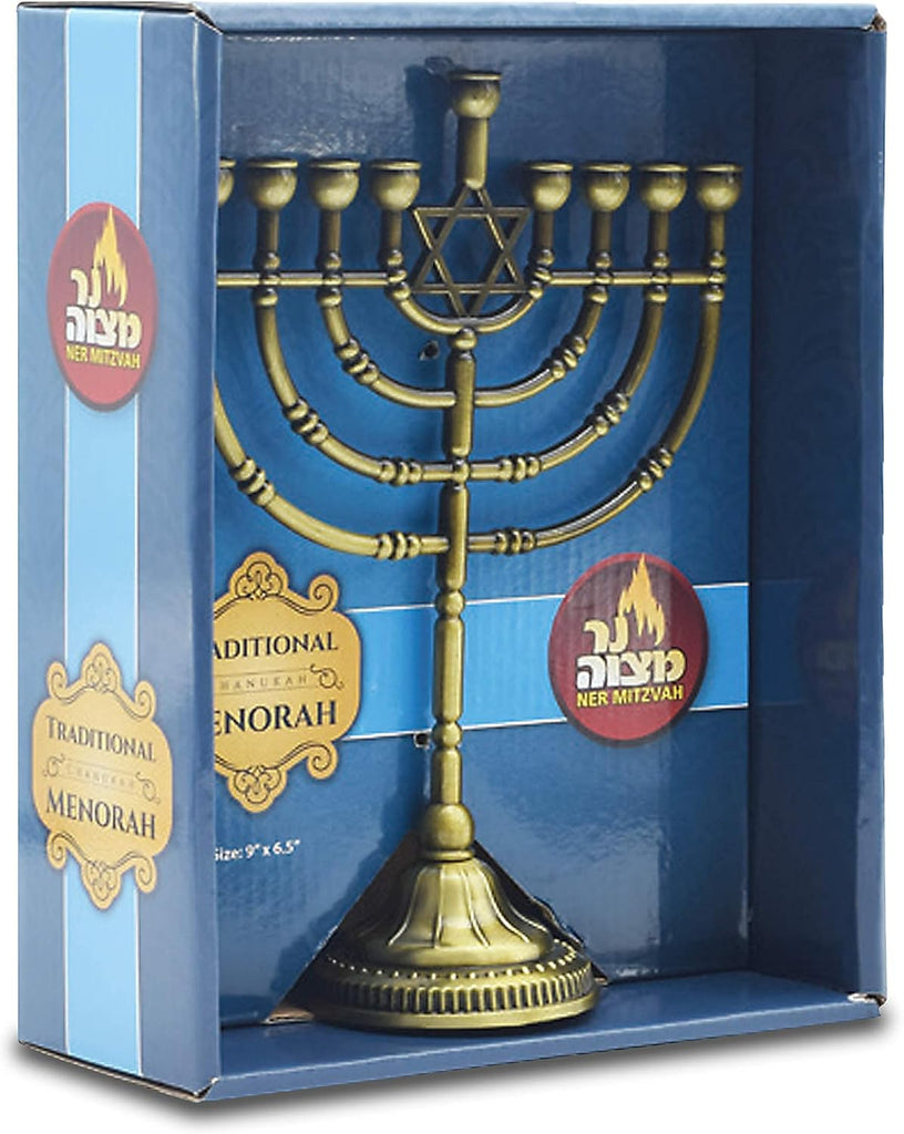 Traditional Bronze Candle - Chanukah Candles - 9" High
