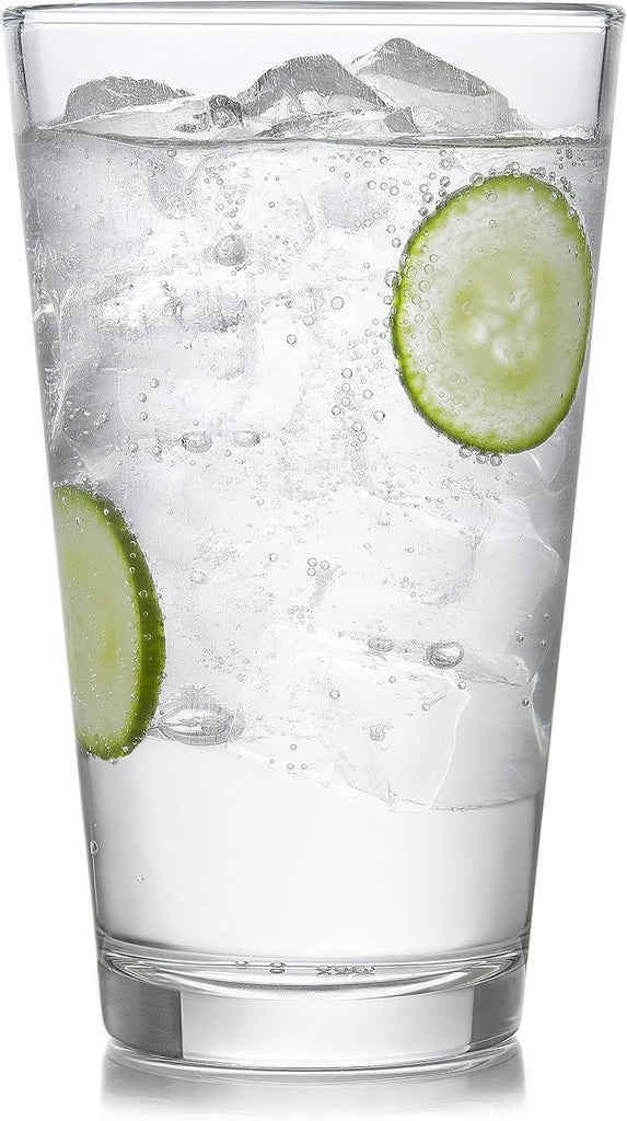 Preston Tumbler and Rocks Glass Cups Set, All Purpose Everyday Drinking Glasses Set of 16, Glassware Drinking Glasses