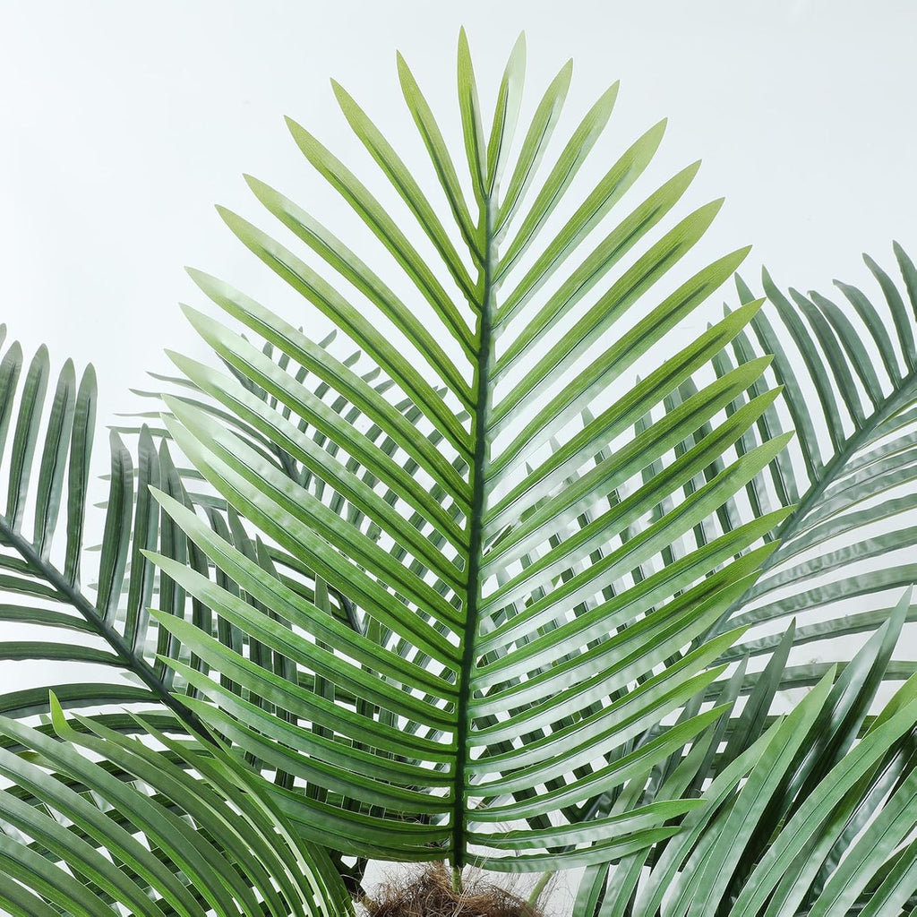 8ft Tall UV Resistant Faux Palm Tree, 96in Artificial Palm Tree Indoor Outdoor, Fake Tree with Real Bark and