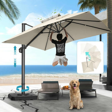 10x10ft Patio Umbrella Cantilever Umbrellas Double Top - Upgrade and Intensify