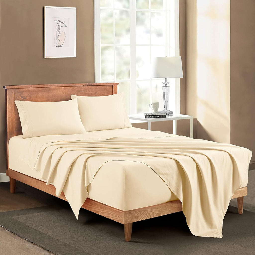 Extra Deep Pocket King Sheets, Pure White Microfiber, 4 Piece