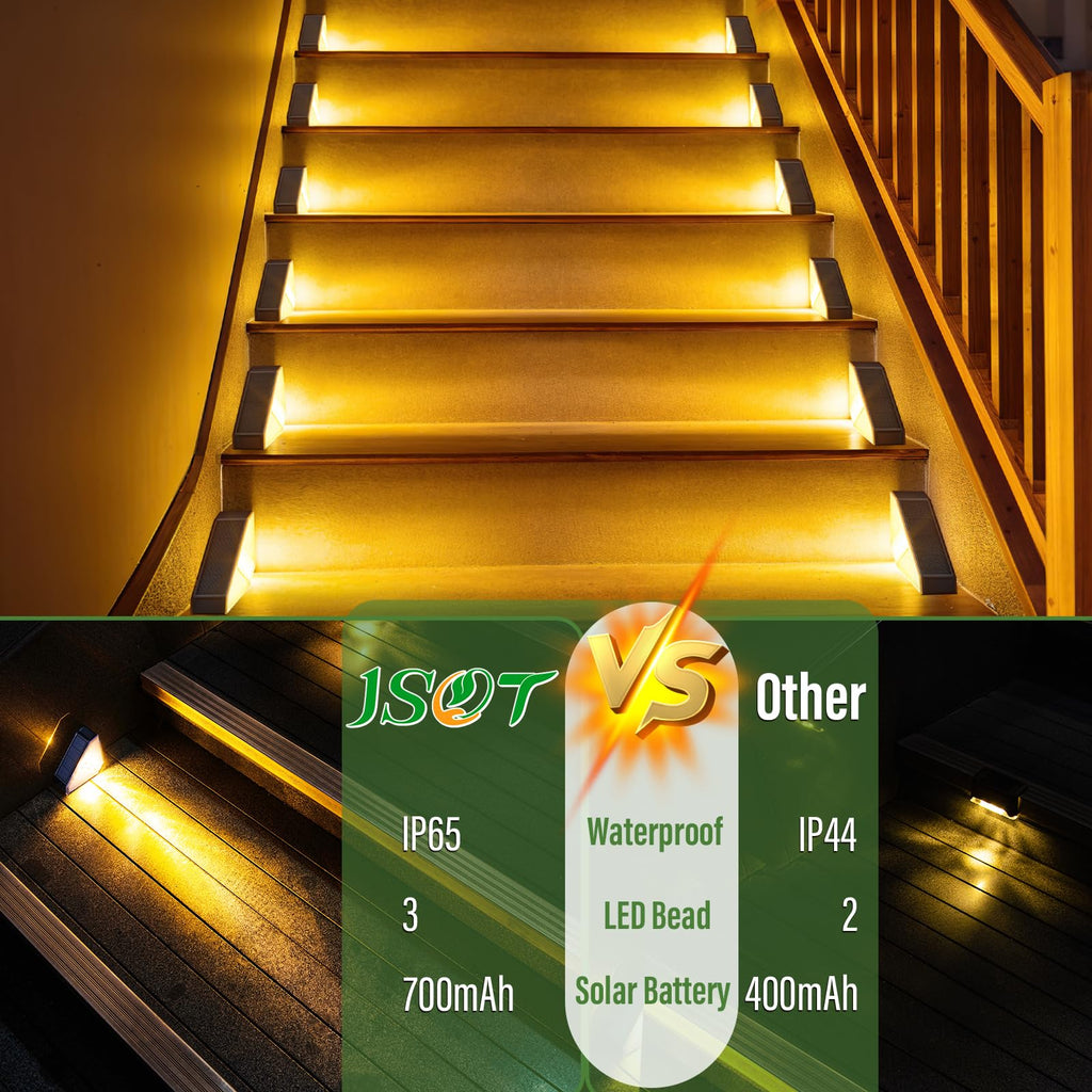 Solar Step Lights Suitable for Garden Patio Stair Decor Warm White-10P