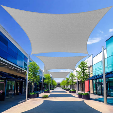 Shade Sail 13'X17' Rectangle Light Grey Breathable UV Block Outdoor Canopy for Backyard Patio Pergola Garden Deck(We