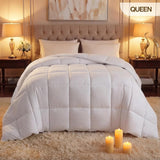 Comforter Duvet Insert, Quilted Comforter with Corner Tabs, Box Stitched Down Alternative Comforters Queen (White)