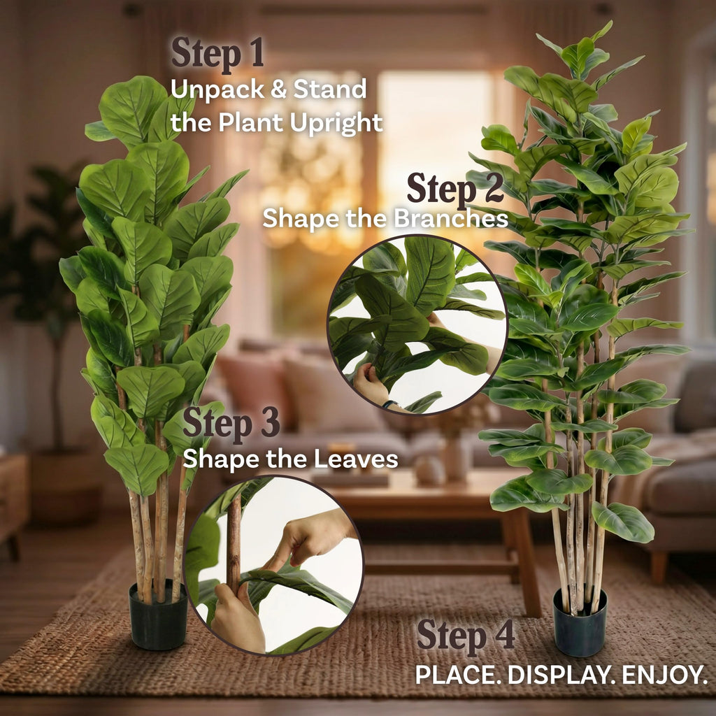 6FT Artificial Fiddle Leaf Fig Tree with Weighted Pot