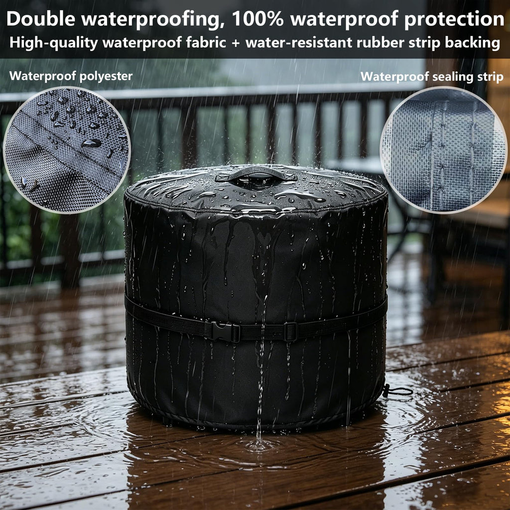 Fire Pit Cover for Outside Propane Firepit Table Round 30 Inch Waterproof