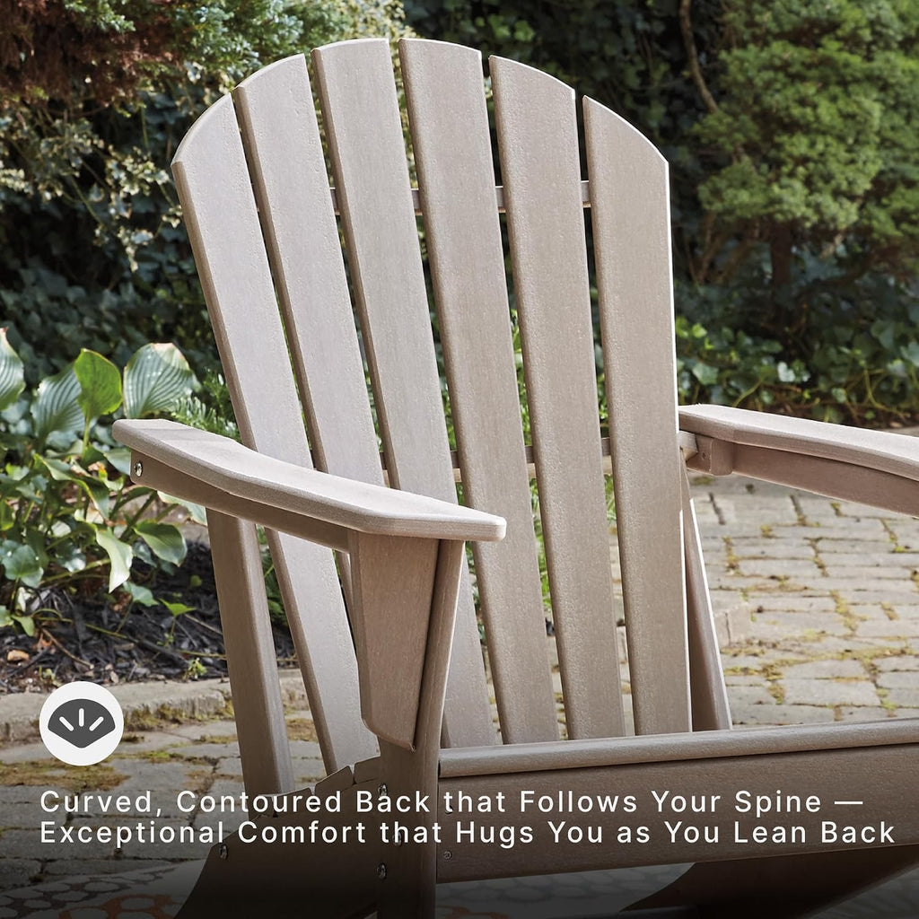 Sundown Treasure Outdoor Patio HDPE Adirondack Chair, Light Brown