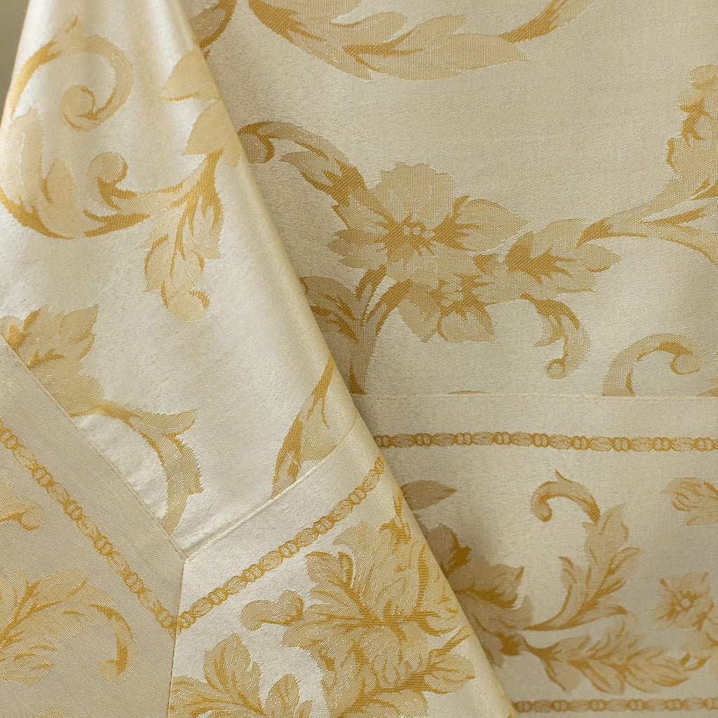 Harmony Scroll Woven Damask Fabric Tablecloth, Everyday, Parties, Special Occasions, Weddings and Ho