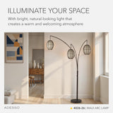 Maui Arc Floor Lamp with 3 Movable Shades & Adjustable Height- Perfect Lighting and Corner Decor, Antique Bronze