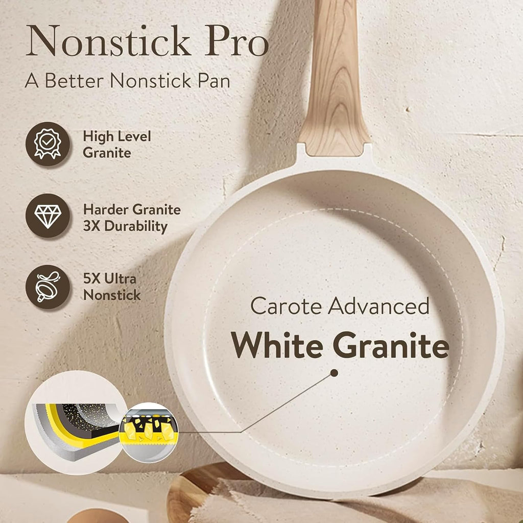 21pcs Pots and Pans Set, Nonstick Cookware Sets, with Egg Pan | Induction Kitchen Cooking Set, Durable, Easy Food