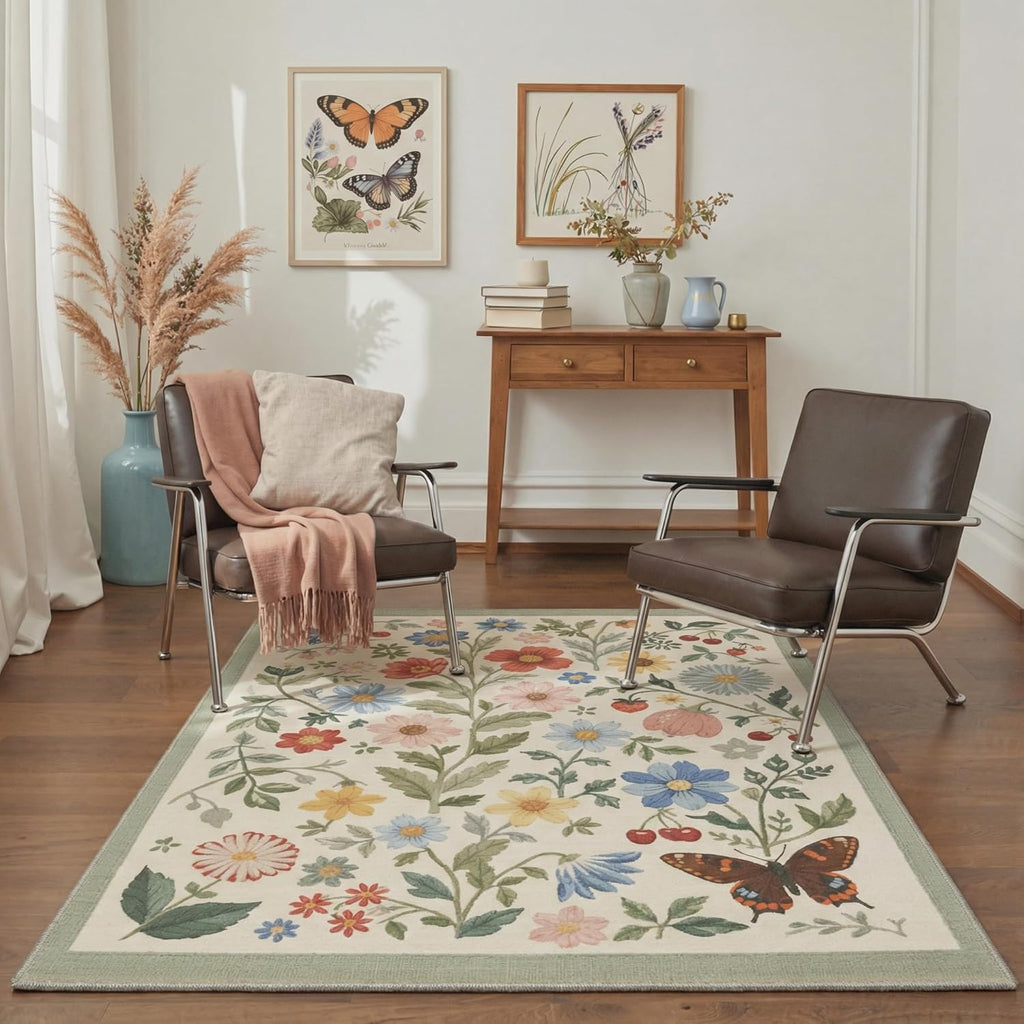Indoor Outdoor Area Rug 5'x7', Machine Washable Rugs